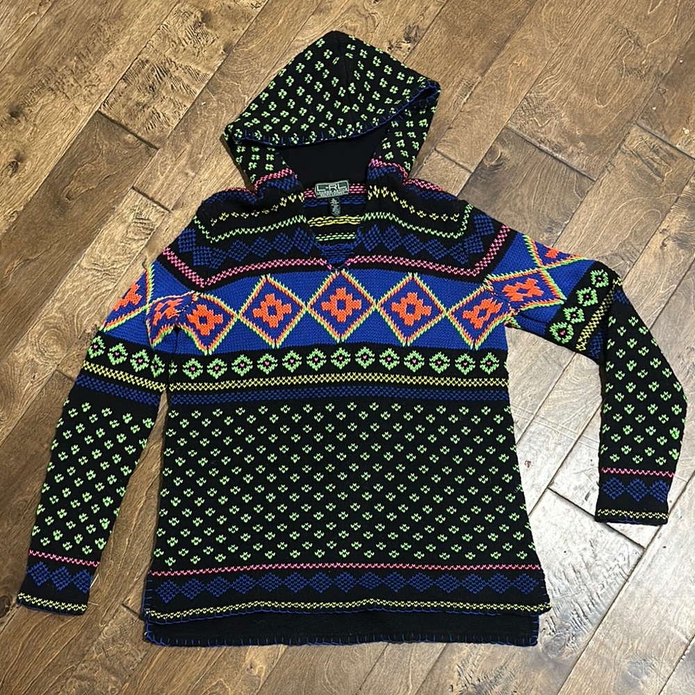 RL Ralph Lauren Active Cotton Knit Pullover Sweater Neon
